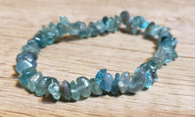 Load image into Gallery viewer, Hand Crafted Natural, Freeform Madagascar Paraiba Apatite Gemstone Stretch Bracelet. One size fits most