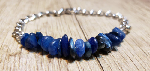 Hand Crafted All Natural Kyanite Gemstone & Chain Adjustable to 7