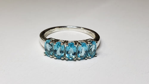 Size 5 Madagascar Paraiba Apatite 1.05 cts, Sterling Silver Ring