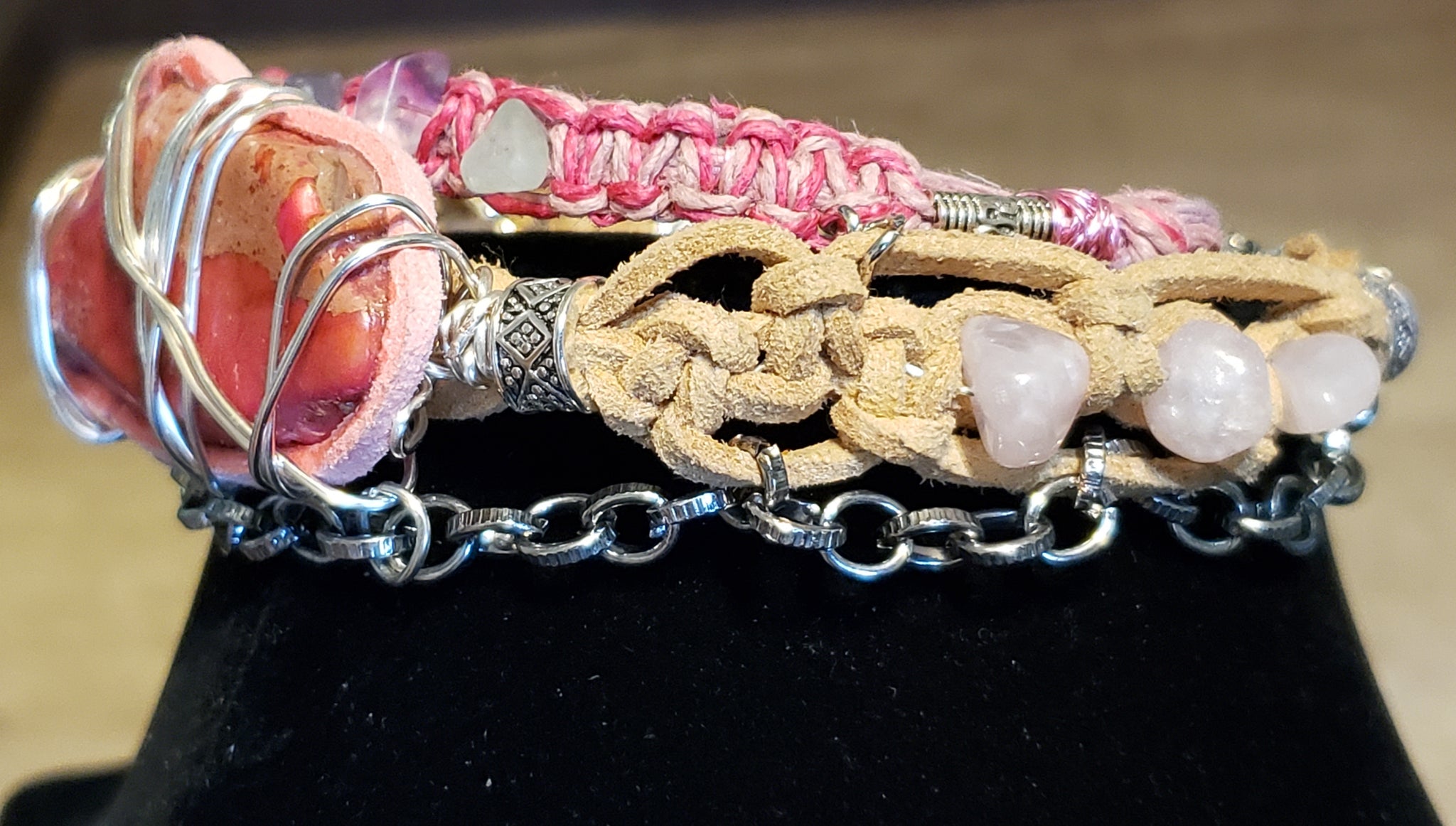 Rose Wrapped Chain Bracelet