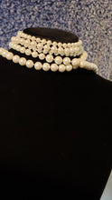 Load image into Gallery viewer, Hand Knotted Pearl 65&quot; Lariat style Necklace with Gold Tone &amp; Austrian Crystal Accents  