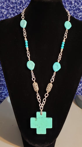 Howlite on Silver Plated Chain, 26