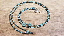 Load image into Gallery viewer, Light Blue Bead Lanyard / ID Holder, Necklace with Nursing Hat Accent