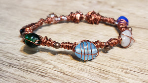 Memory Wire Triple Wrap Artisan Handmade Bracelet. Colors Of Fall