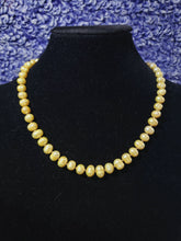 Load image into Gallery viewer, Freshwater Canary Pearls (B grade) on Hand Knotted Silk Necklace, 17.5&quot; with 925 Lobster Claw Clasp