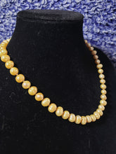 Load image into Gallery viewer, Freshwater Canary Pearls (B grade) on Hand Knotted Silk Necklace, 17.5&quot; with 925 Lobster Claw Clasp