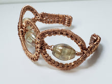 Load image into Gallery viewer, Hand Woven, Nickel Free Copper, Wire Wrapped Bracelet with Italian Morano Glass