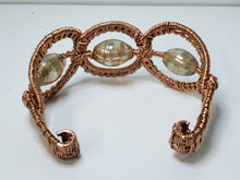 Load image into Gallery viewer, Hand Woven, Nickel Free Copper, Wire Wrapped Bracelet with Italian Morano Glass