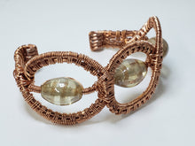 Load image into Gallery viewer, Hand Woven, Nickel Free Copper, Wire Wrapped Bracelet with Italian Morano Glass