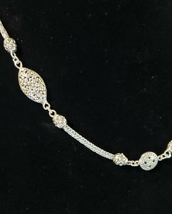 Artisan Crafted Foxtail Necklace with Floral Accents. 27 gm of 925 Sterling Silver, 18",  Handmade in Indonesia