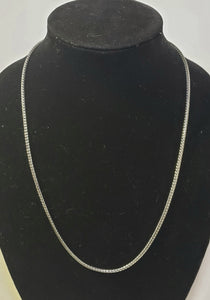 Rhodium Plated, Foxtail Stainless Steel Chain Necklace. 24", 18+ gms with Lobster Claw Clasp