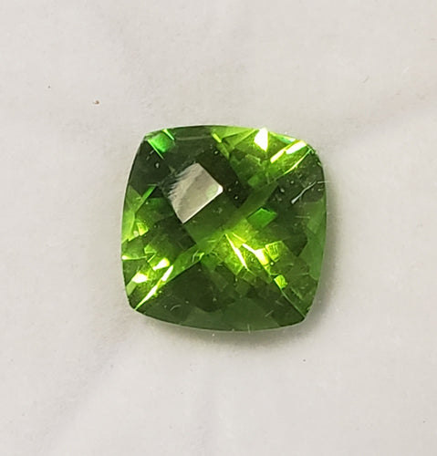 Chartreuse Quartz, Cushion cut, 4.18 cts Loose 1A 10mm x 10mm Gemstone