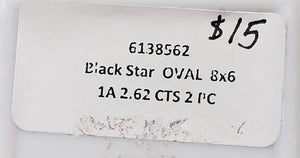 Black Star Oval (pair) 2.62 cts Loose A 8mm x 6mm Gemstone