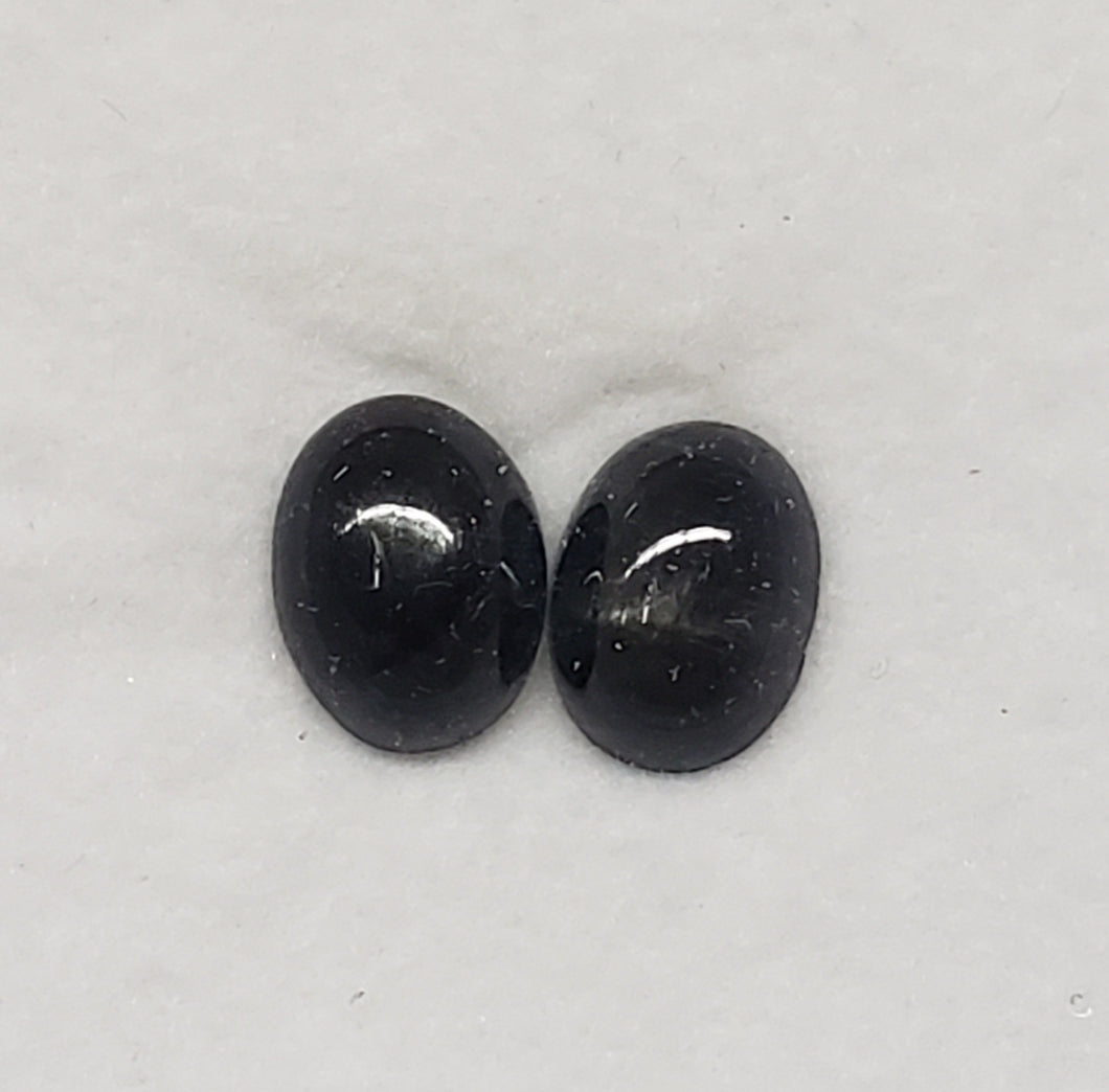 Black Star Oval (pair) 2.62 cts Loose A 8mm x 6mm Gemstone