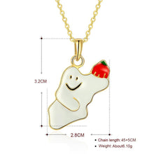 Load image into Gallery viewer, Halloween Ghost Necklace in 18K Gold Plated