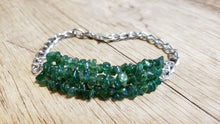 Load image into Gallery viewer, Hand Crafted All Natural Adventurine Gemstone &amp; Chain Bracelet. Triple Strand, Adjustable to 7&quot; with Lobster Claw Clasp