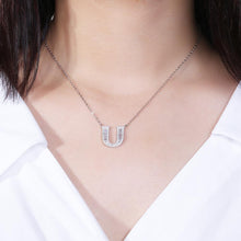 Load image into Gallery viewer, Sterling Silver Letter Pendant Necklace