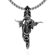 Load image into Gallery viewer, Father&#39;s Day Gift Stainless Steel Oriental Dragon &amp; Sword Men&#39;s Necklace