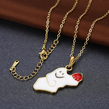 Load image into Gallery viewer, Halloween Ghost Necklace in 18K Gold Plated